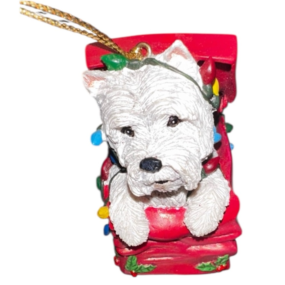 1997Danbury Mint Westie Wonderland "Lit Up With Mischief " West Highland Terrier